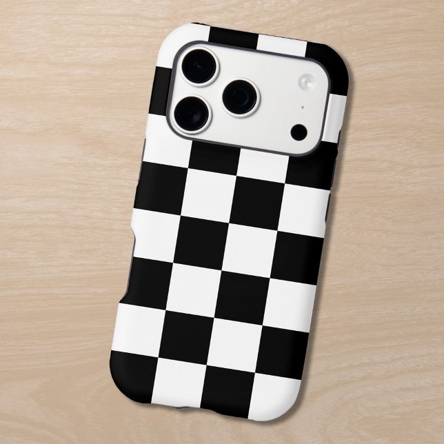 Black White Checkered Pattern Case-Mate iPhone Case (Black White Checkered Pattern Case-Mate iPhone Case in situ)