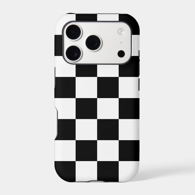 Black White Checkered Pattern Case-Mate iPhone Case (Back)