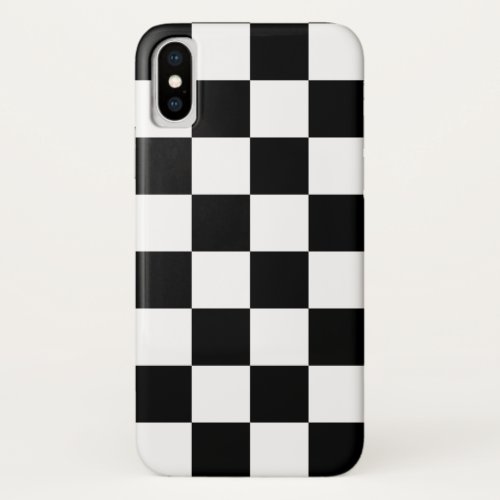 Black  White Checkered Pattern iPhone X Case