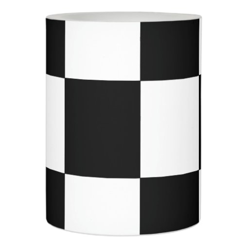 Black White Checkered Pattern Classic Flameless Candle Zazzle