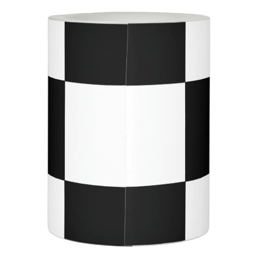 Black White Checkered Pattern Classic Flameless Candle Zazzle