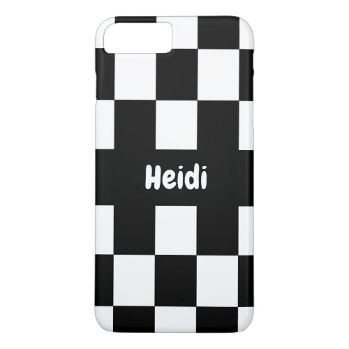 Black White Checkered Pattern Cool Personalize iPhone 8 Plus7 Plus Case