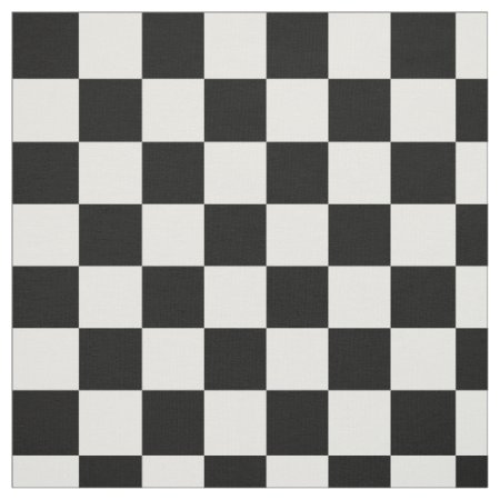 Black White Checkered Pattern Fabric