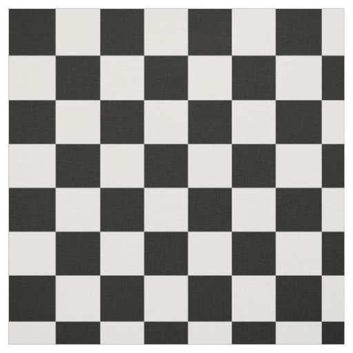 Black White Checkered Pattern Fabric