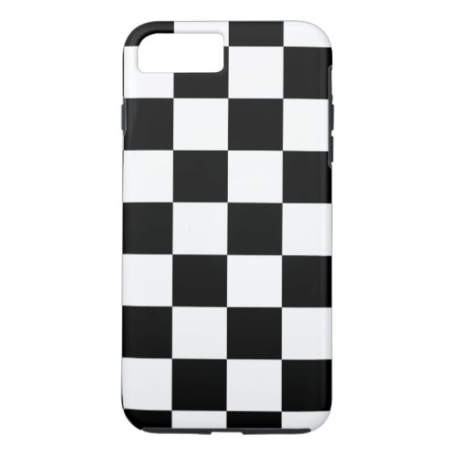 Black  White Checkered Pattern iPhone 8 Plus Case