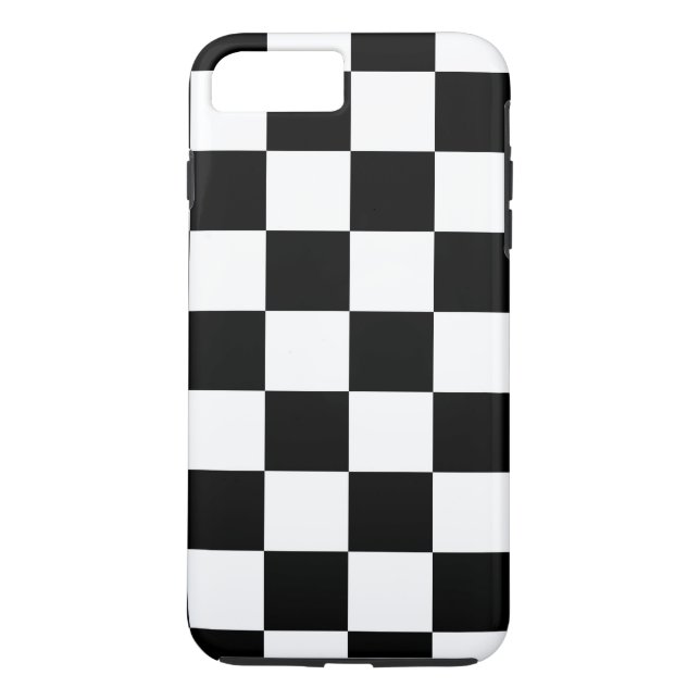 Black & White Checkered Pattern iPhone 8 Plus Case (Back)