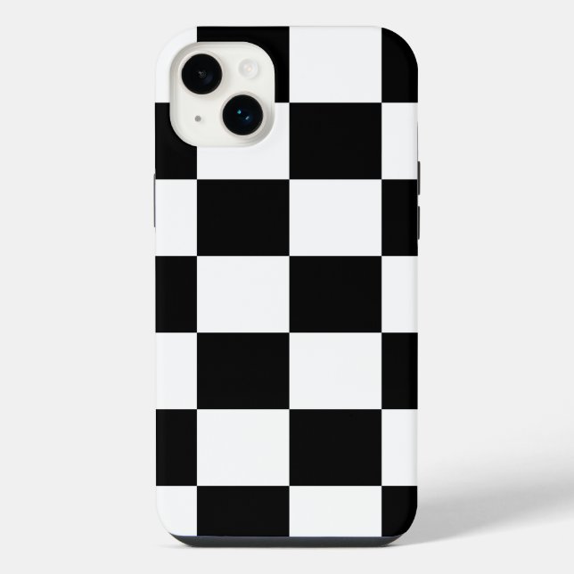 Black & White Checkered Pattern Iphone Case (Back)