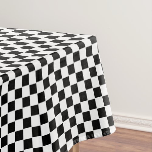 Black White Checkered Pattern Modern Home Decor Tablecloth