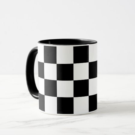 Black & White Checkered Pattern Mug