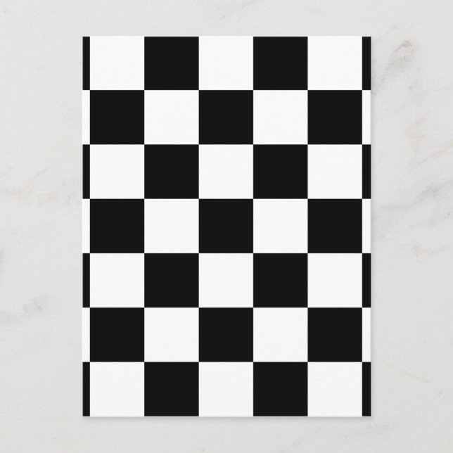 Black & White Checkered Pattern Postcard (Front)