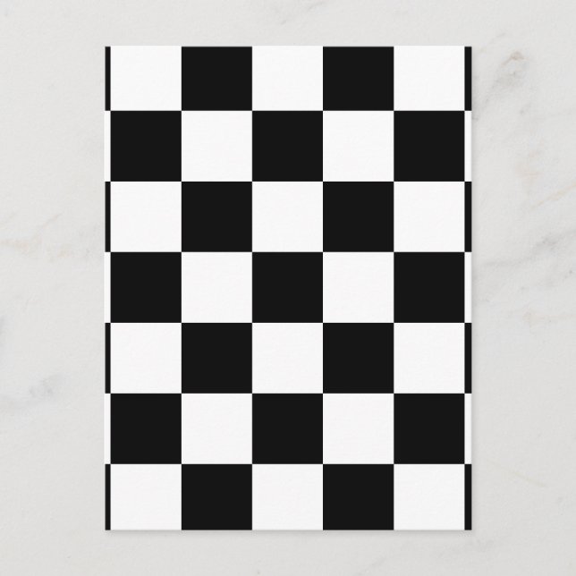 Black & White Checkered Pattern Postcard (Front)