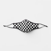 Black White Checkered Pattern Premium Face Mask (Front)