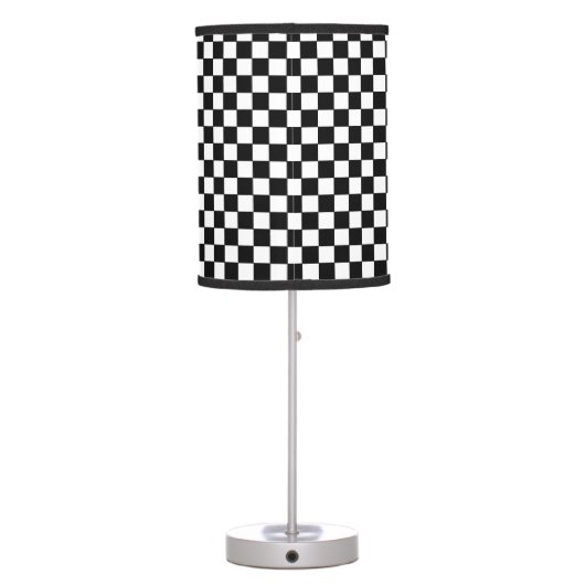 Black&White Checkered pattern Table Lamp (Back)