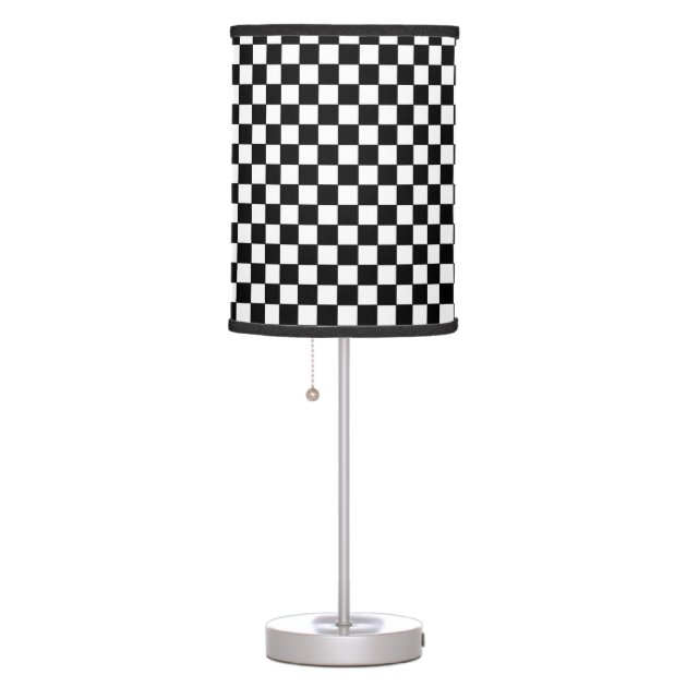 black and white checkered lamp shade