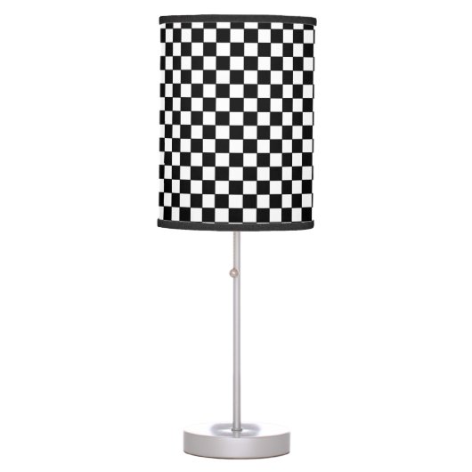 Black&White Checkered pattern Table Lamp (Front)