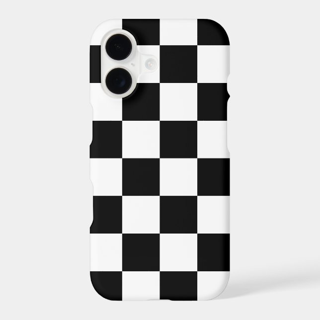 Black & White Checkered Pattern (WB) Iphone Case (Back)