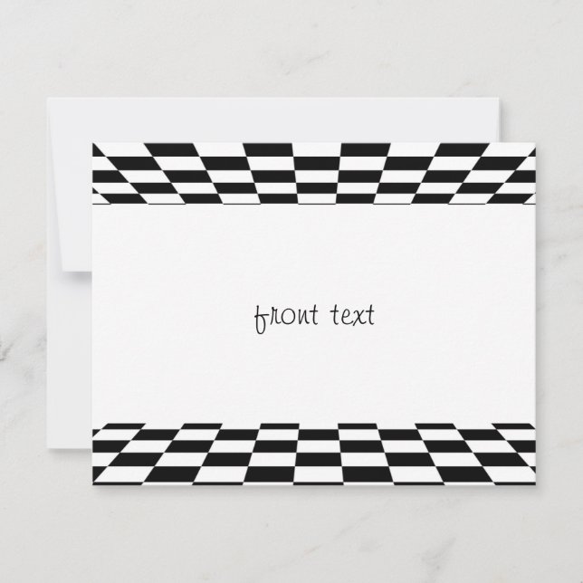 Black & White Checkered Perspective Invitation (Front)