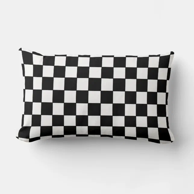 Black White checkered Pillow Zazzle