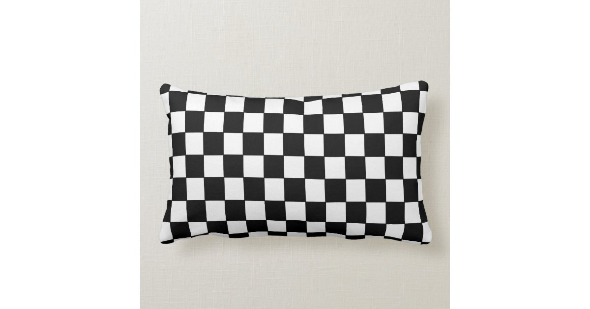 Black White checkered Pillow