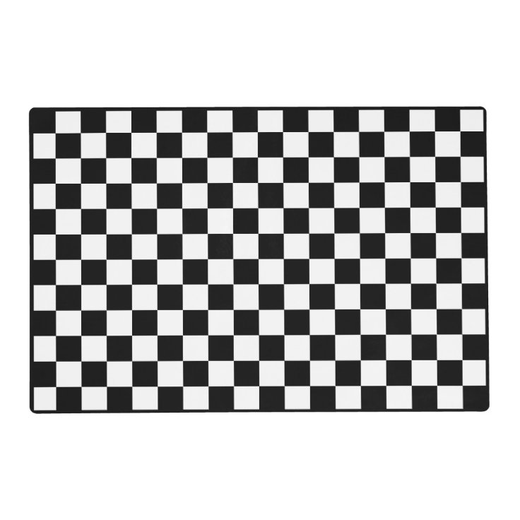 Black & White Checkered Placemat Zazzle
