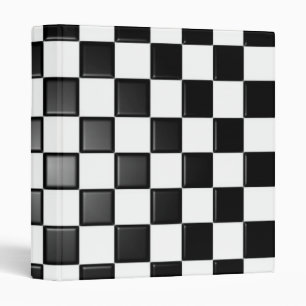 Black & White Checkered School Work Binder Folder