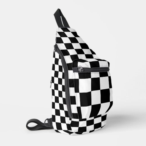 Black White Checkered Sling Bag