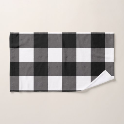 Black & White Checkered Squares Buffalo Plaid Bath Towel Set Zazzle