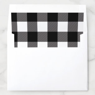 Black & White Checkered Squares Buffalo Plaid Envelope Liner