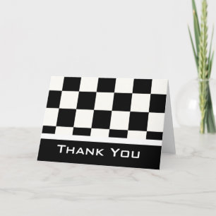 Black/White Checkered Thank You Greeting Card