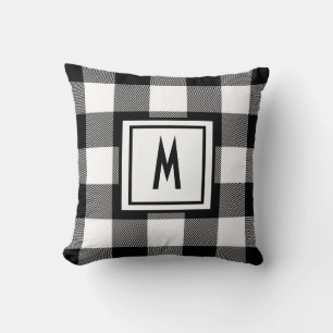 Black & White Checkered Throw Pillow