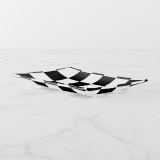 Black & White Checkered Trinket Tray