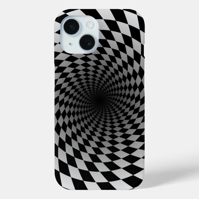 Black & White Checkered Vortex | Case-Mate iPhone Case (Back)