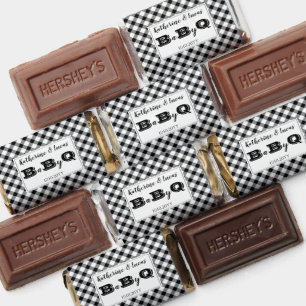 Black   White Checks Baby Q BBQ Shower Hershey's Miniatures