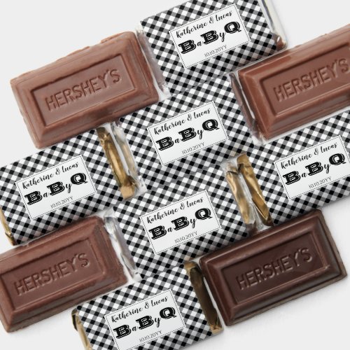 Black  White Checks Baby Q BBQ Shower Hersheys Miniatures