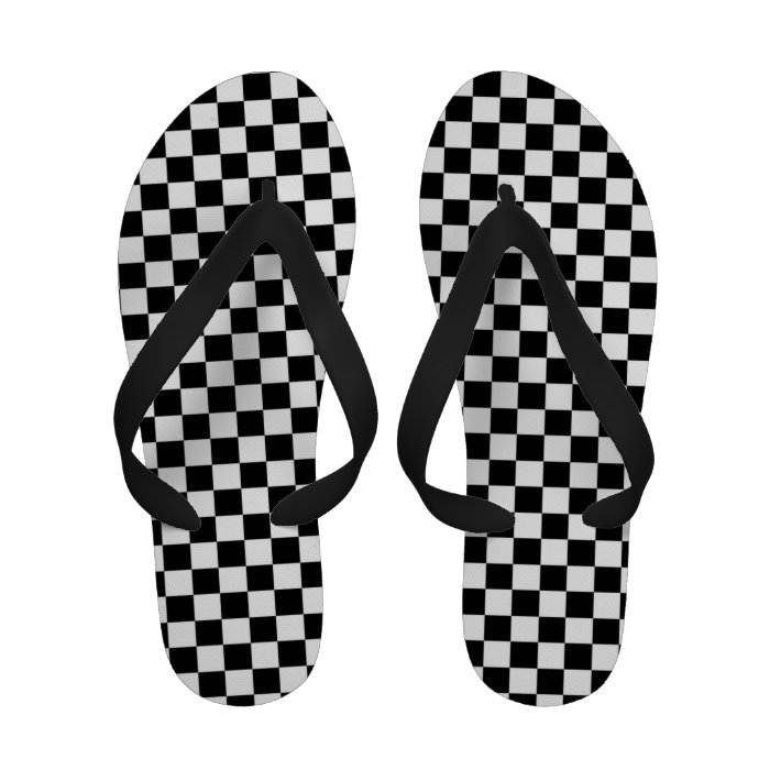 Black & White Checks Flips Flip Flops