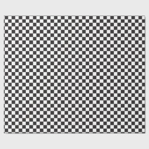 Black & [White] Checks Small Checkerboard Checkers Wrapping Paper