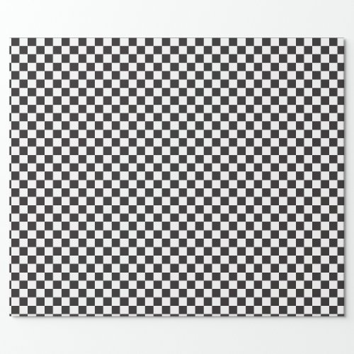 Black  White Checks Small Checkerboard Checkers Wrapping Paper