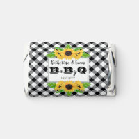 Black | White Checks Sunflowers Baby Q BBQ Shower Hershey's Miniatures