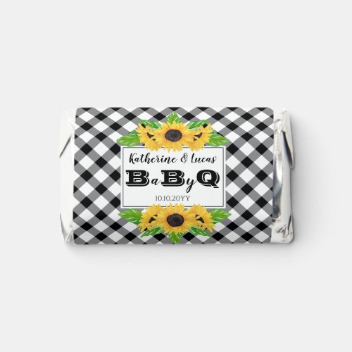 Black  White Checks Sunflowers Baby Q BBQ Shower Hersheys Miniatures
