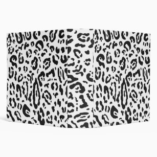 Black & White Cheetah Leopard Animal Print   3 Ring Binder