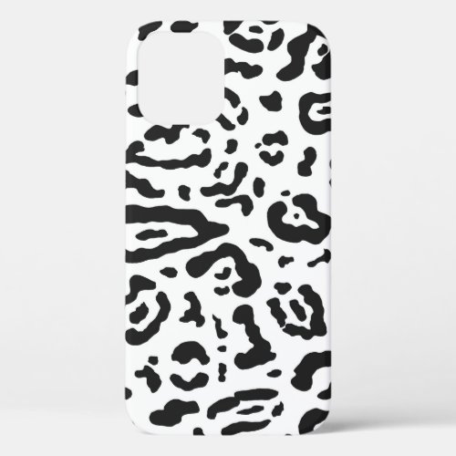 Black  White Cheetah Leopard Animal Print  Case_M iPhone 12 Case