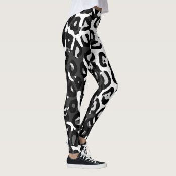 Black White Cheetah Print Womens Leggings by TeensEyeCandy at Zazzle