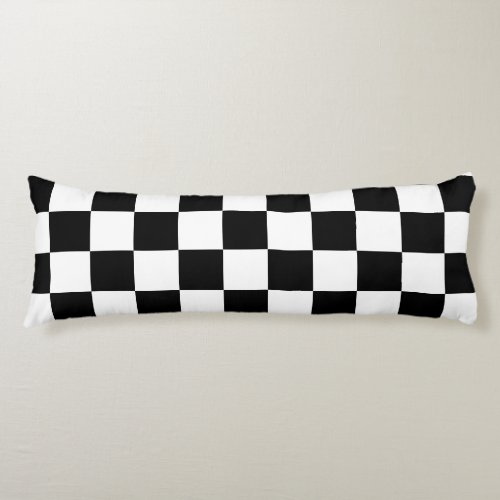 Black White Chess Board Pattern Body Pillow