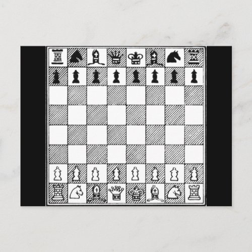 Black  White Chess Board Postcard