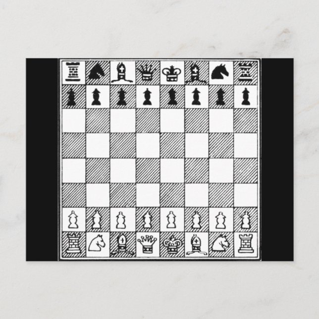 Black & White Chess Board Postcard (Front)
