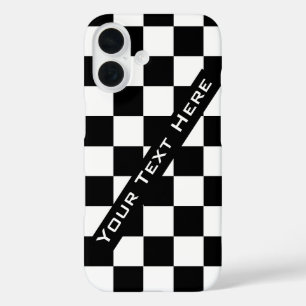 Black White Chess iPhone Case with Custom Text