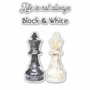 Black & White Chess Pieces Sticker