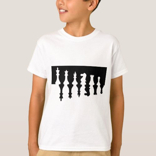 Black  White Chess Pieces T_Shirt