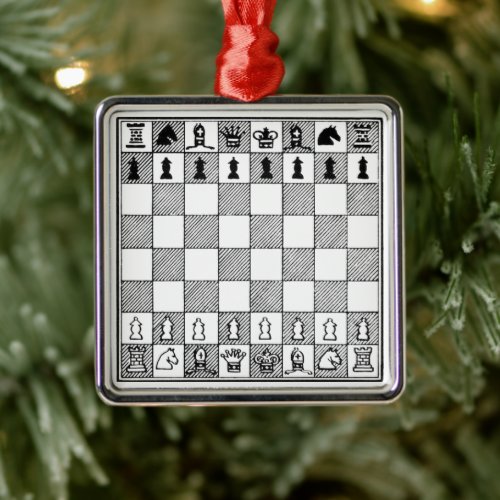 Black &amp; White Chess Theme Ornament