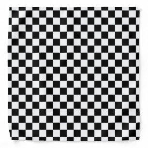 Black White Chessboard Pattern Bandana